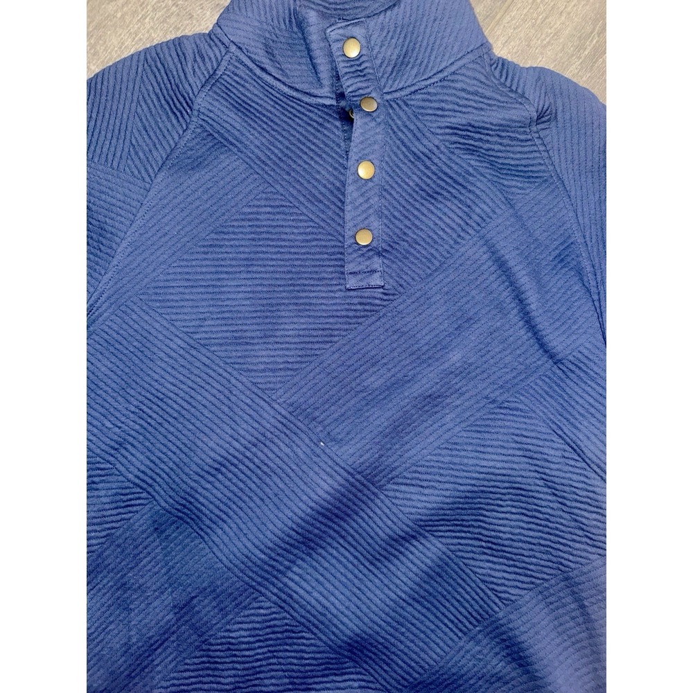 Goodfellow‎ & Co Men's Navy Pullover Sweatshirts Diamond Quilted Pattern Snap - Picture 4 of 6